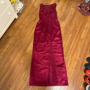Elegant Burgundy Evening Gown